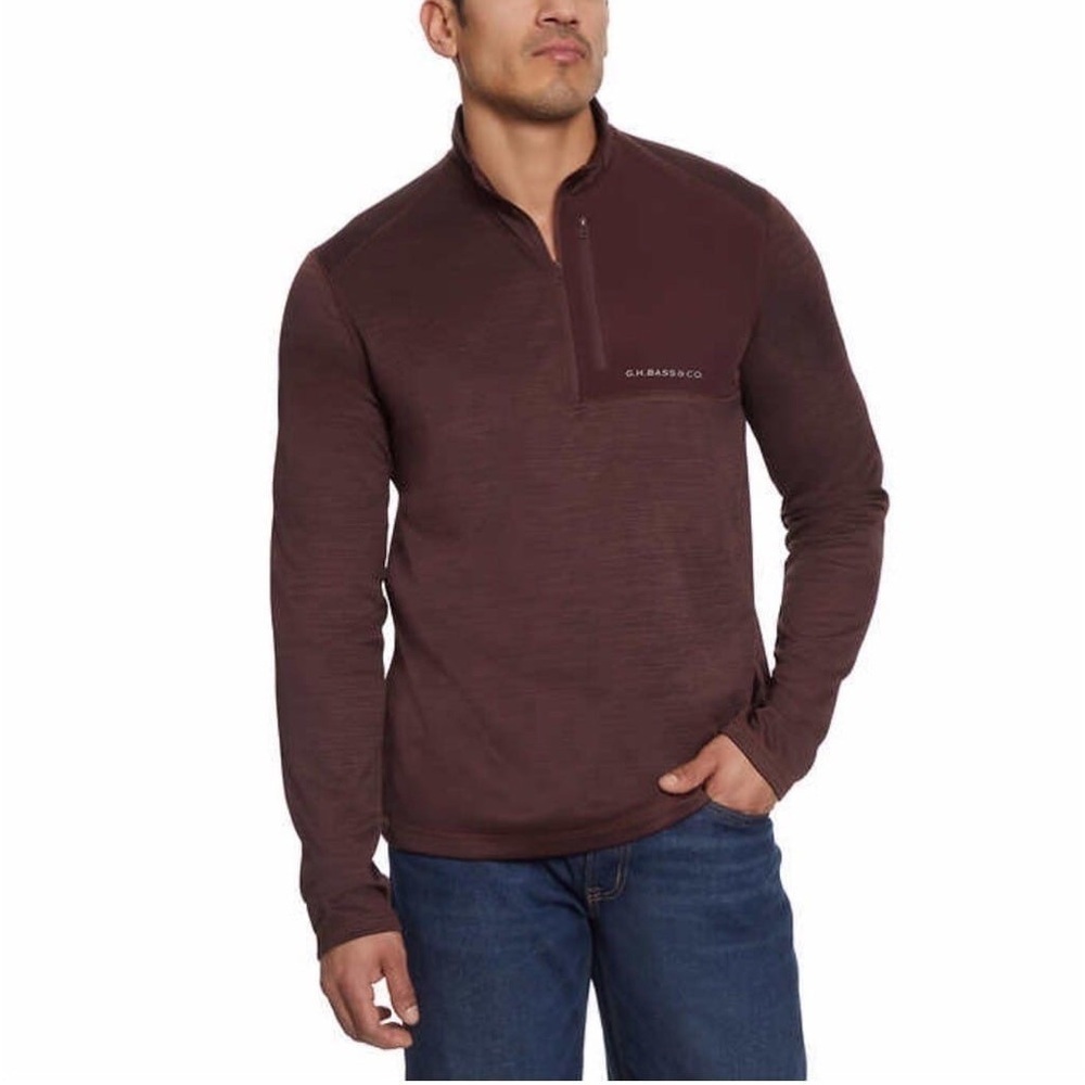 G.H. Bass & Co. Dark Brown Half-Zip Sweater